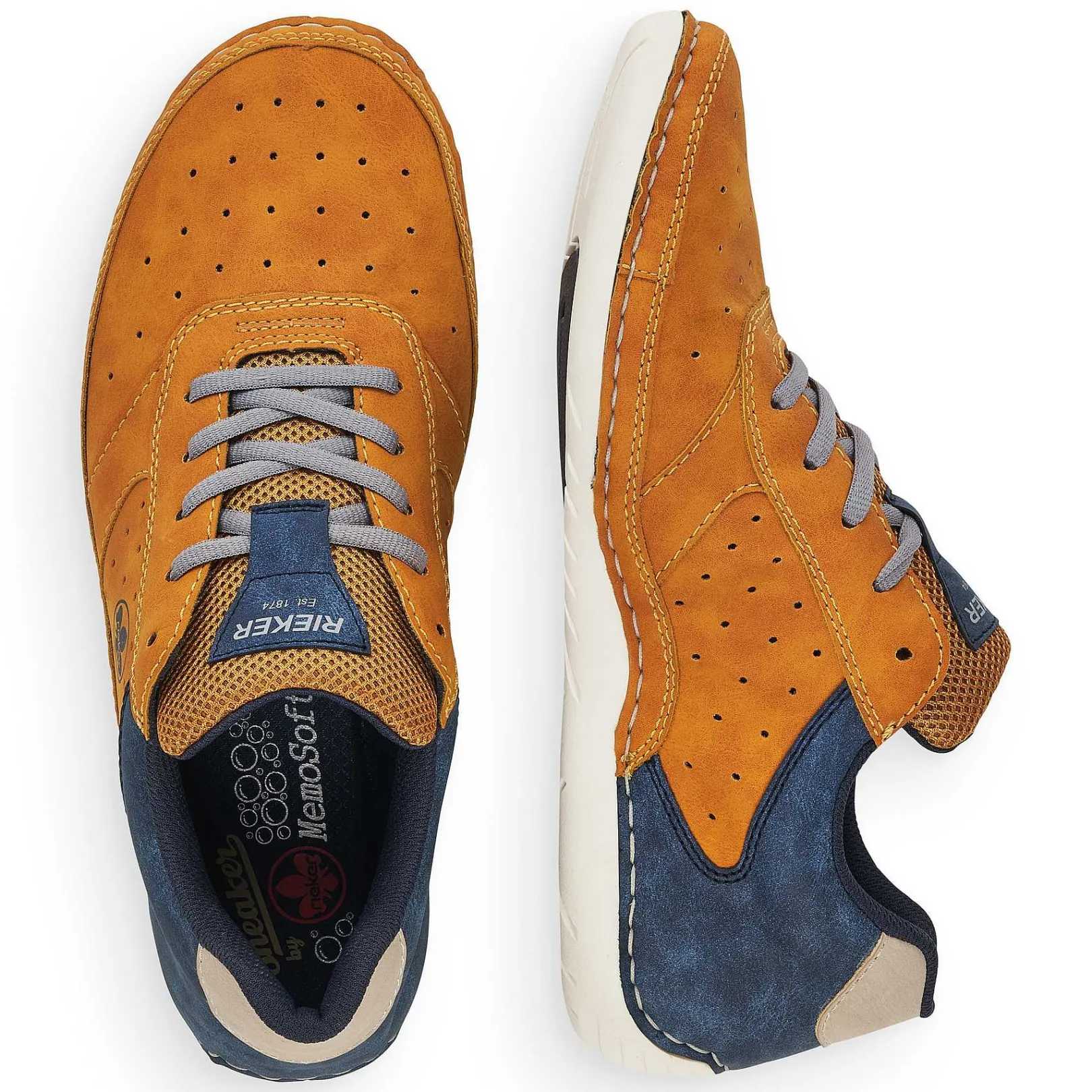 Clearance Men'S Lace-Up Shoes Golden Yellow-Royal Blue Men'S Low Shoes & Slippers