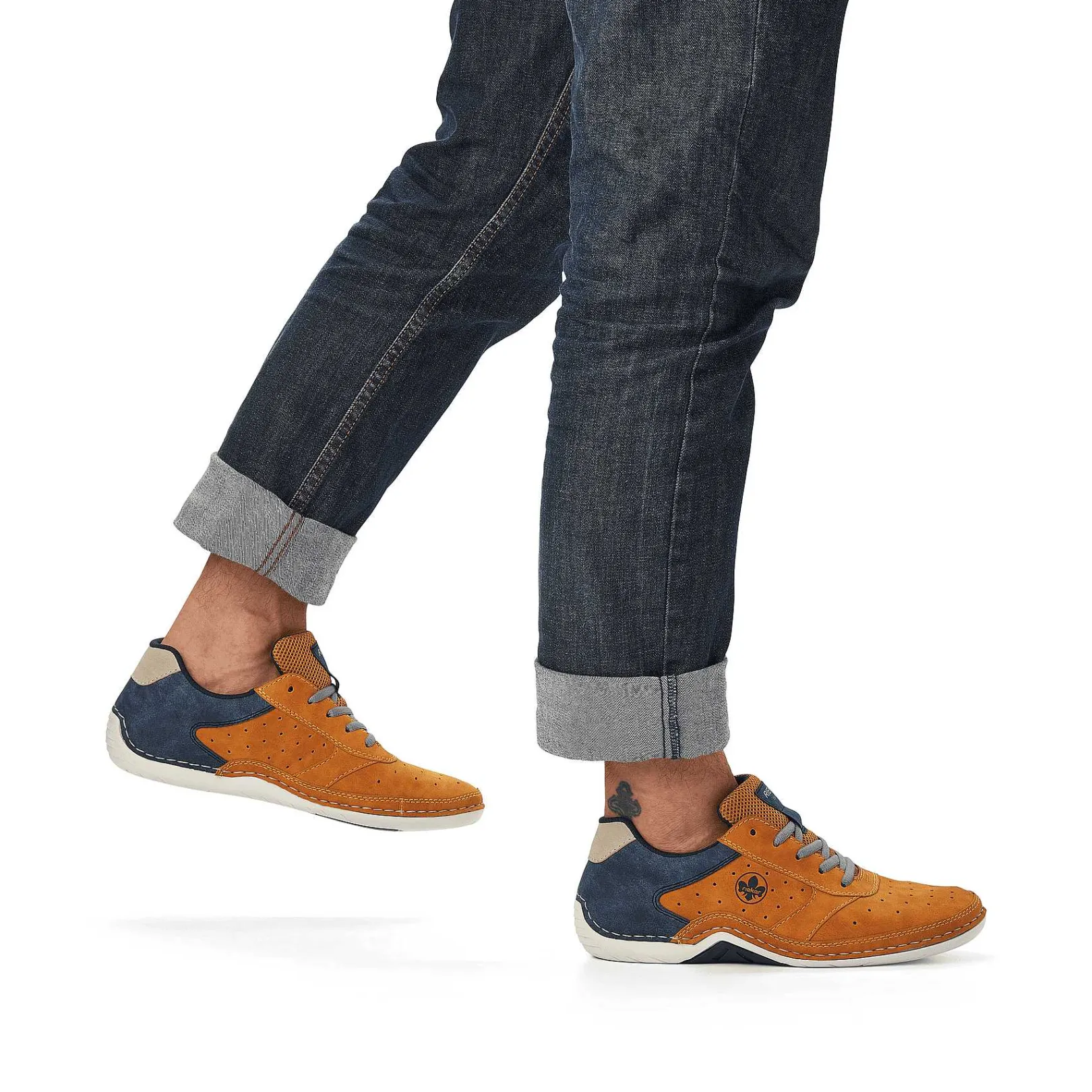 Clearance Men'S Lace-Up Shoes Golden Yellow-Royal Blue Men'S Low Shoes & Slippers