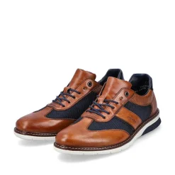 Online Men'S Lace-Up Shoes Cinnamon Brown-Ocean Blue Men'S Low Shoes & Slippers