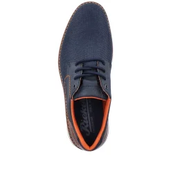 Hot Men'S Lace-Up Shoes Navy Blue-Orange Men'S Business Shoes