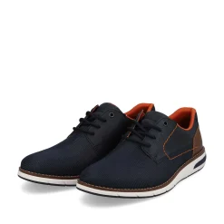Hot Men'S Lace-Up Shoes Navy Blue-Orange Men'S Business Shoes