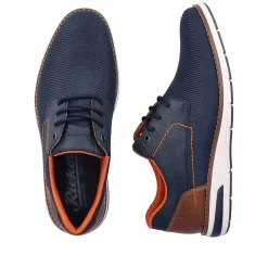 Hot Men'S Lace-Up Shoes Navy Blue-Orange Men'S Business Shoes