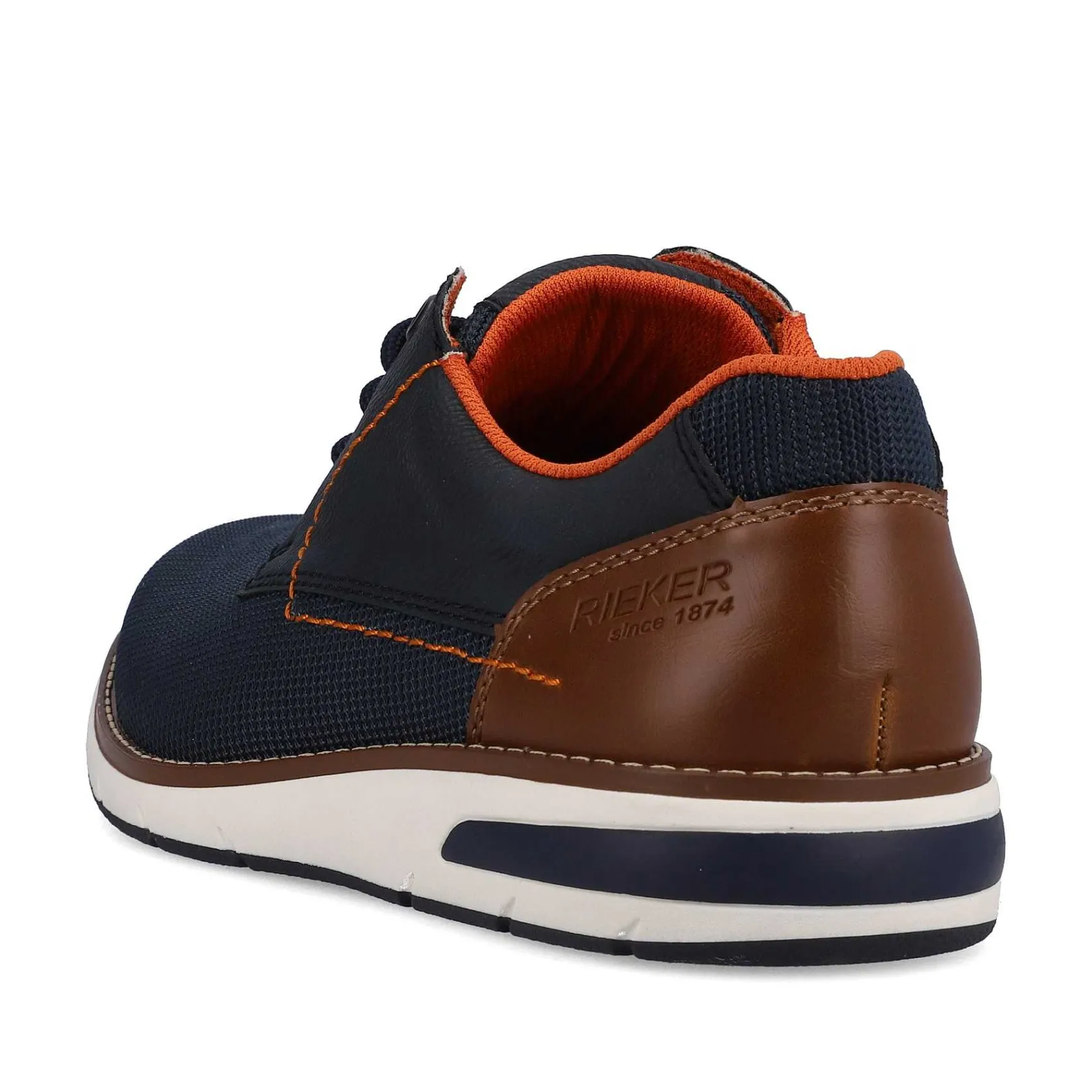 Hot Men'S Lace-Up Shoes Navy Blue-Orange Men'S Business Shoes