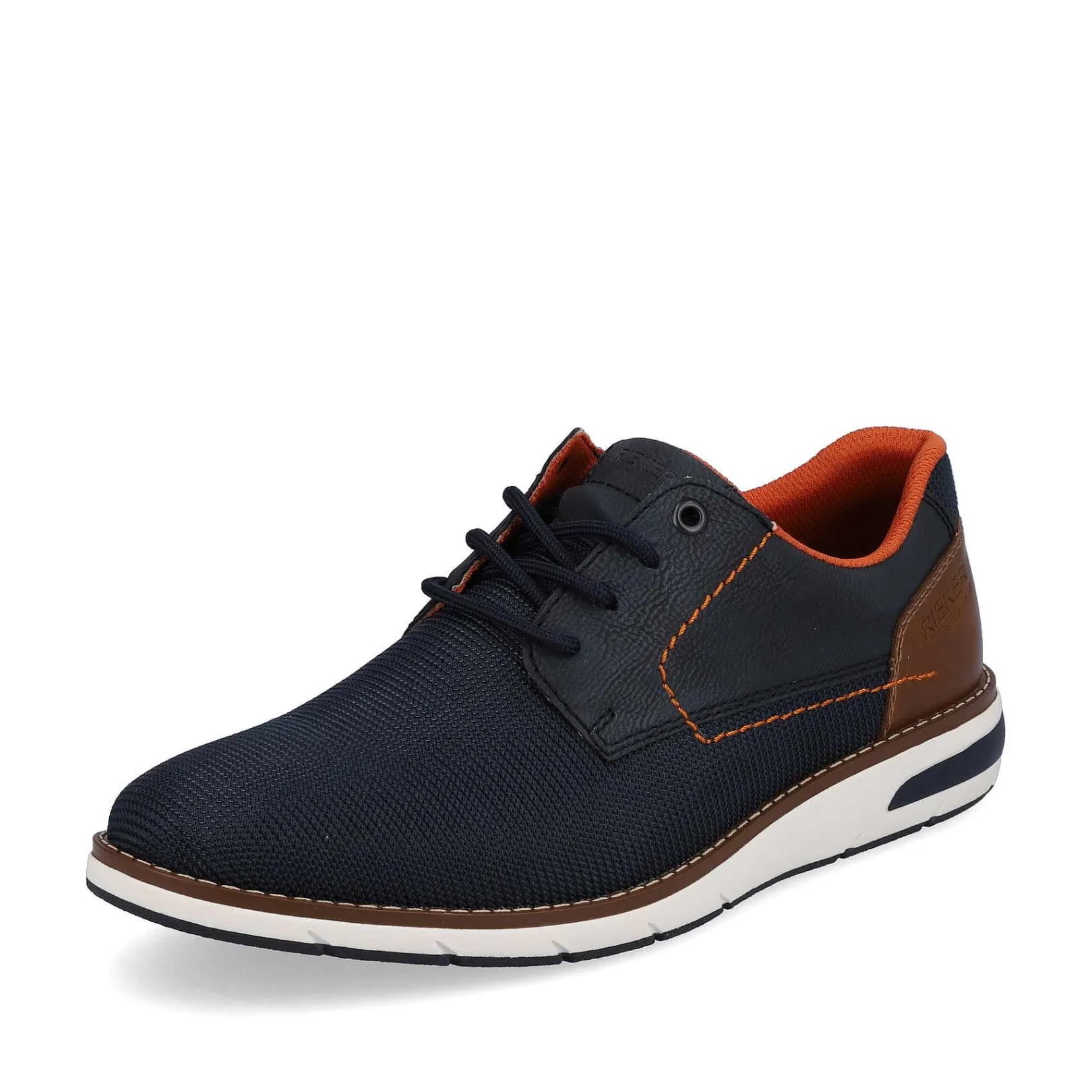 Hot Men'S Lace-Up Shoes Navy Blue-Orange Men'S Business Shoes