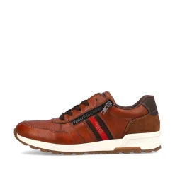 Outlet Men'S Lace-Up Shoes Caramel Brown-Fire Red Men'S Low Shoes & Slippers