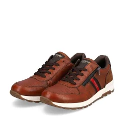 Outlet Men'S Lace-Up Shoes Caramel Brown-Fire Red Men'S Low Shoes & Slippers