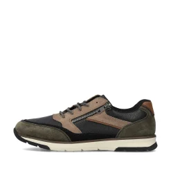 Online Men'S Low Sneaker Black-Beige-Green Men'S Sneakers