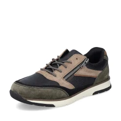 Online Men'S Low Sneaker Black-Beige-Green Men'S Sneakers