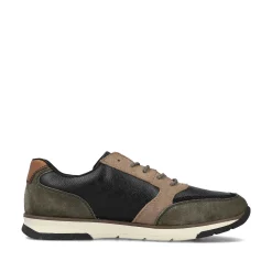 Online Men'S Low Sneaker Black-Beige-Green Men'S Sneakers