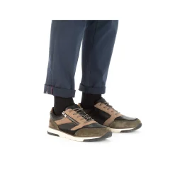 Online Men'S Low Sneaker Black-Beige-Green Men'S Sneakers