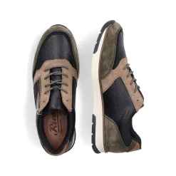 Online Men'S Low Sneaker Black-Beige-Green Men'S Sneakers