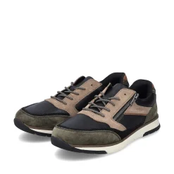 Online Men'S Low Sneaker Black-Beige-Green Men'S Sneakers