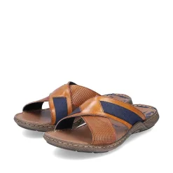 Men'S Mules Chestnut Brown-Royal Blue Men'S Mules & Slippers