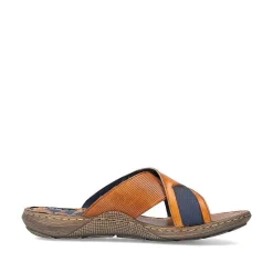 Men'S Mules Chestnut Brown-Royal Blue Men'S Mules & Slippers