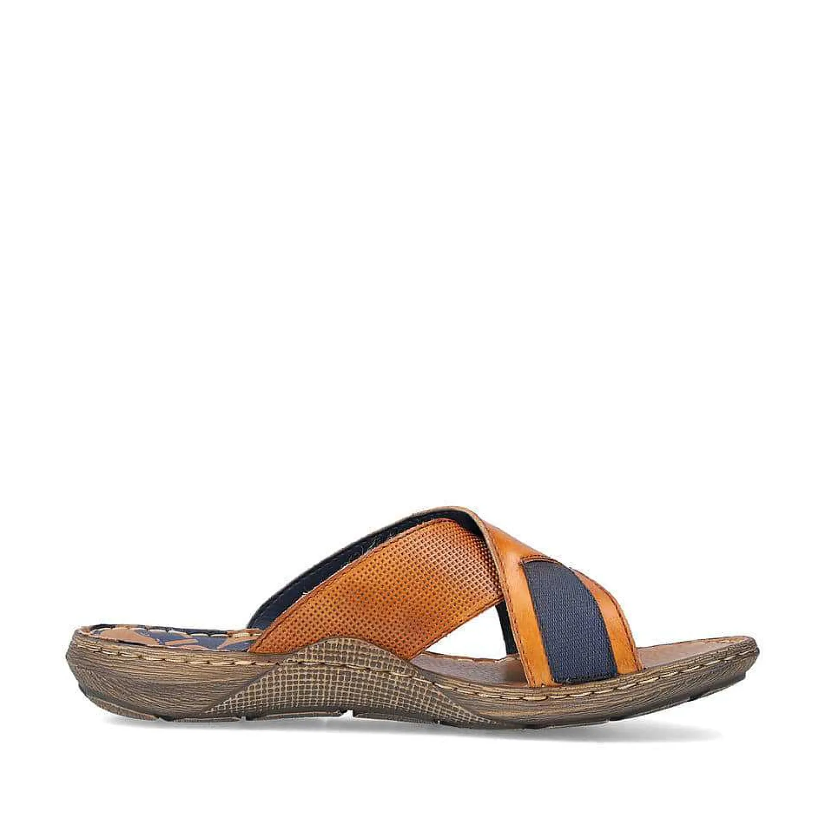Men'S Mules Chestnut Brown-Royal Blue Men'S Mules & Slippers