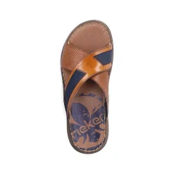 Men'S Mules Chestnut Brown-Royal Blue Men'S Mules & Slippers