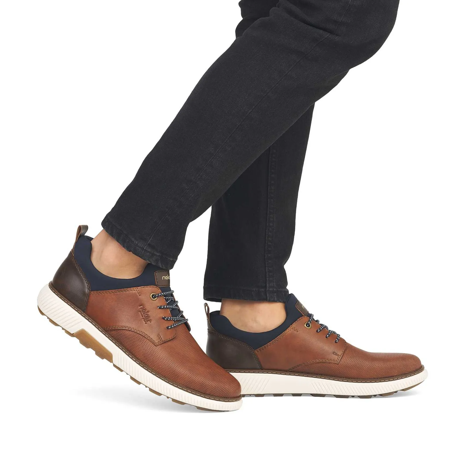 Sale Men'S Slippers Nut Brown-Navy Blue Men'S Low Shoes & Slippers