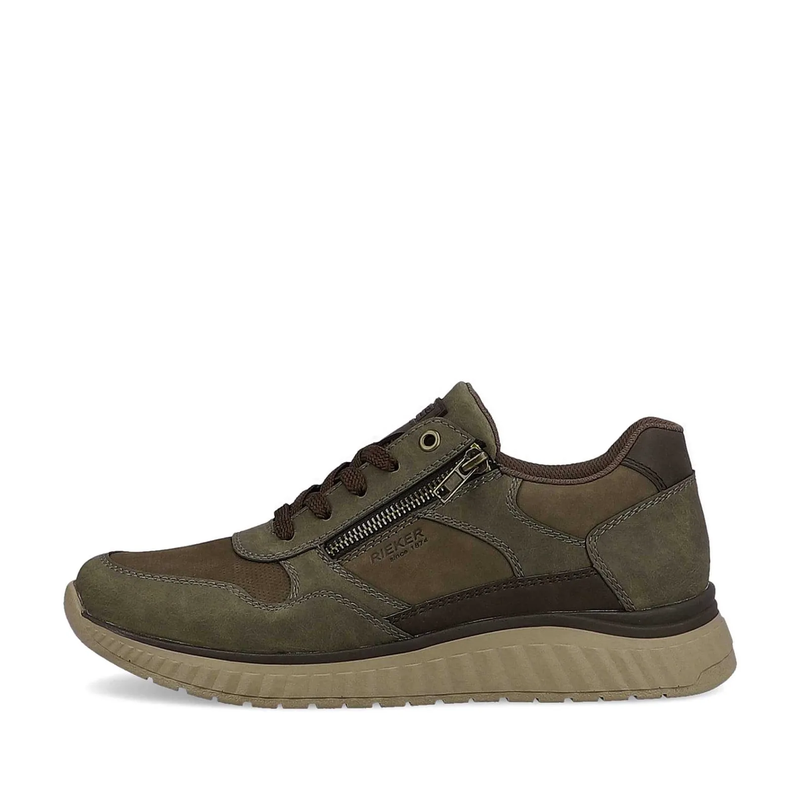 Online Men'S Sneaker Low Army Green-Olive Brown Men'S Sneakers