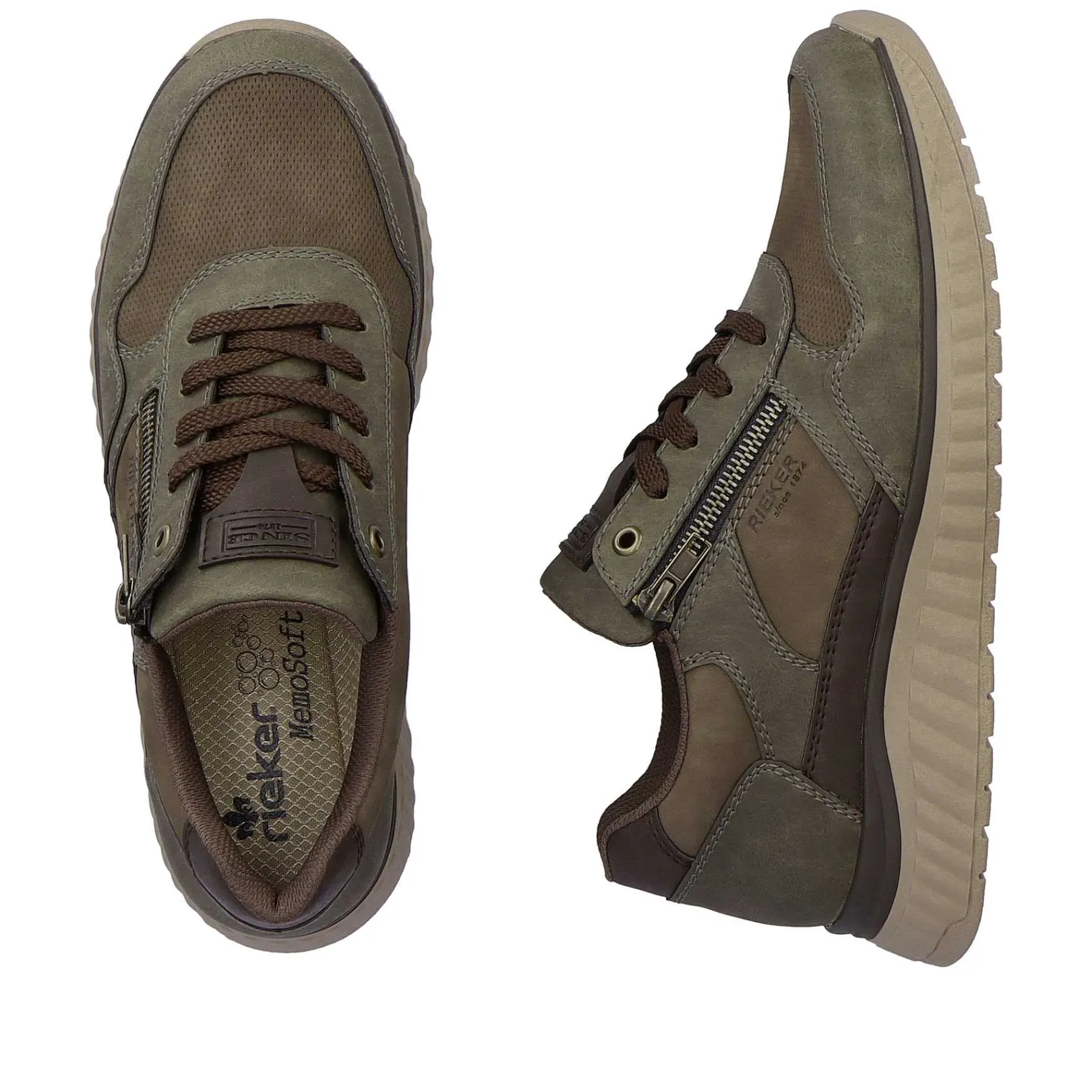 Online Men'S Sneaker Low Army Green-Olive Brown Men'S Sneakers