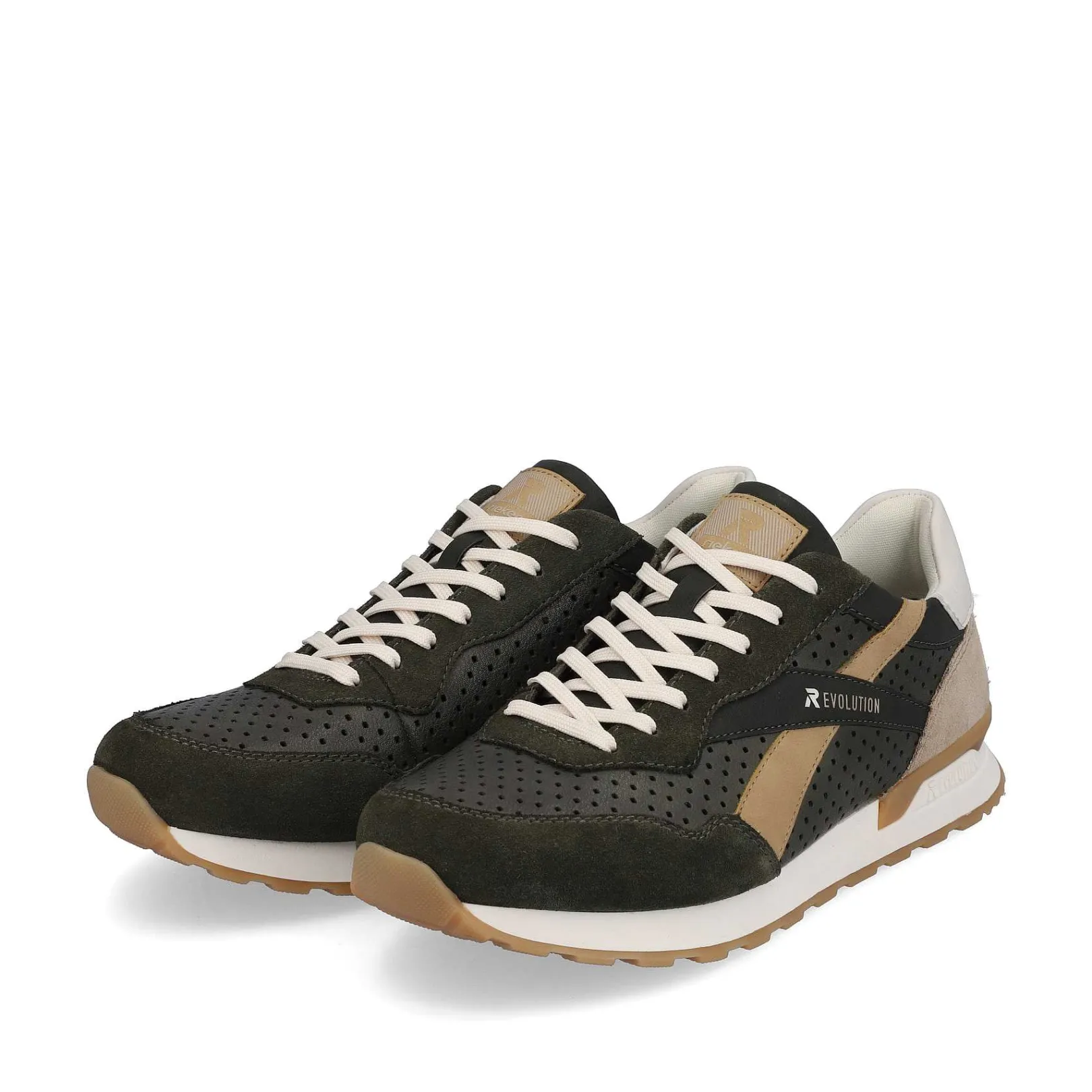 Online Men'S Sneaker Low Forest-Green Clay-Beige Men'S Sneakers