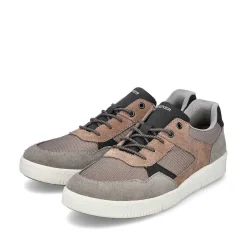 Discount Men'S Sneaker Low Platinum Gray-Nut Brown Men'S Business Shoes