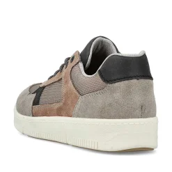 Discount Men'S Sneaker Low Platinum Gray-Nut Brown Men'S Business Shoes