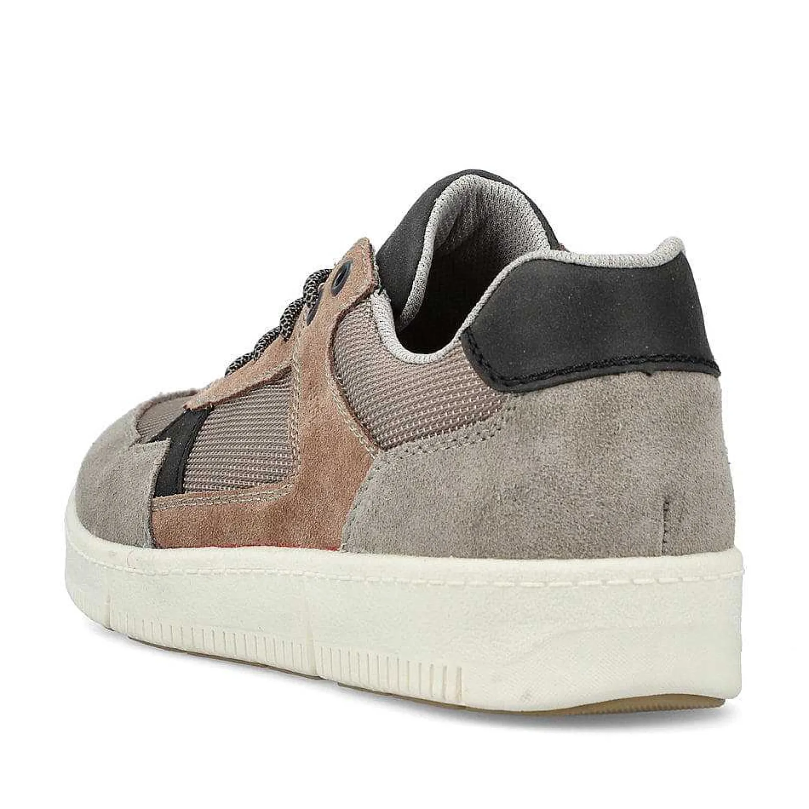Discount Men'S Sneaker Low Platinum Gray-Nut Brown Men'S Business Shoes