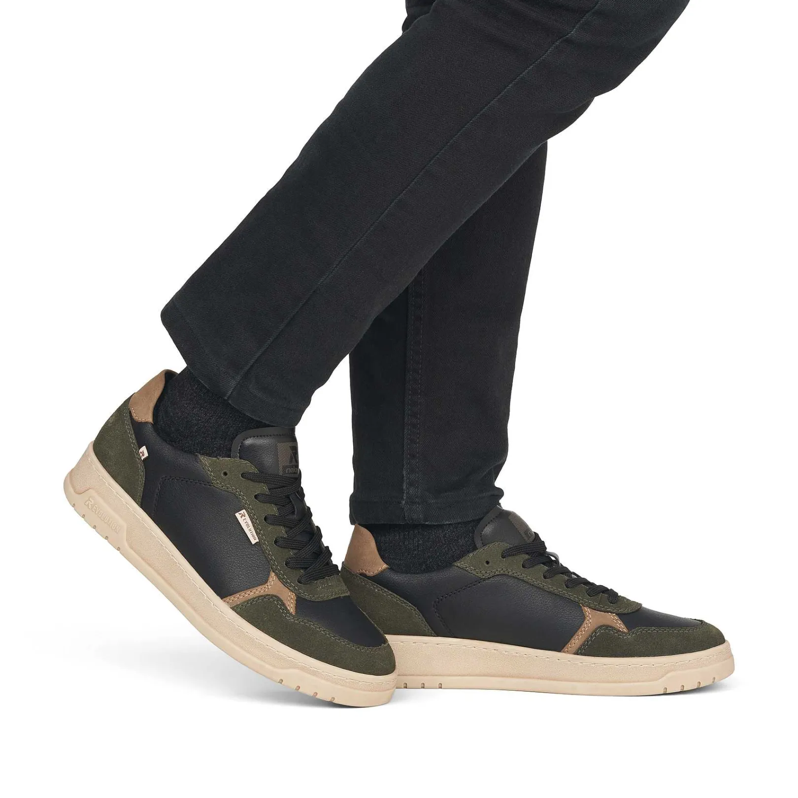 Clearance Men'S Sneaker Low Steel-Black Forest-Green Men'S Sneakers