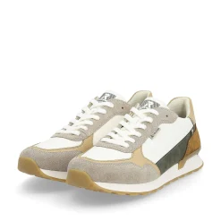 Men'S Sneaker Low Sand-Beige Swan-White Men'S Sneakers