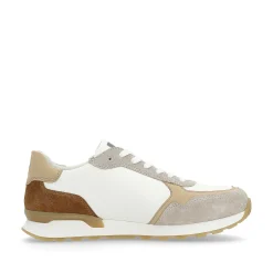 Men'S Sneaker Low Sand-Beige Swan-White Men'S Sneakers