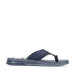 New Men'S Toe Separator Navy Blue-Brown Men'S Mules & Slippers