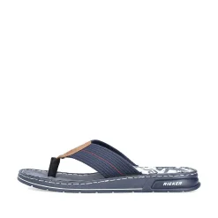 New Men'S Toe Separator Navy Blue-Brown Men'S Mules & Slippers