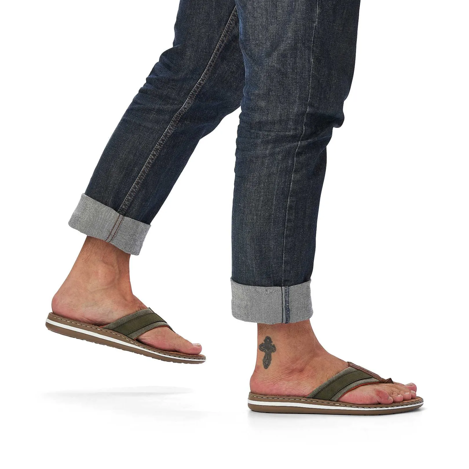 Outlet Men'S Toe Separator Olive Green Men'S Mules & Slippers