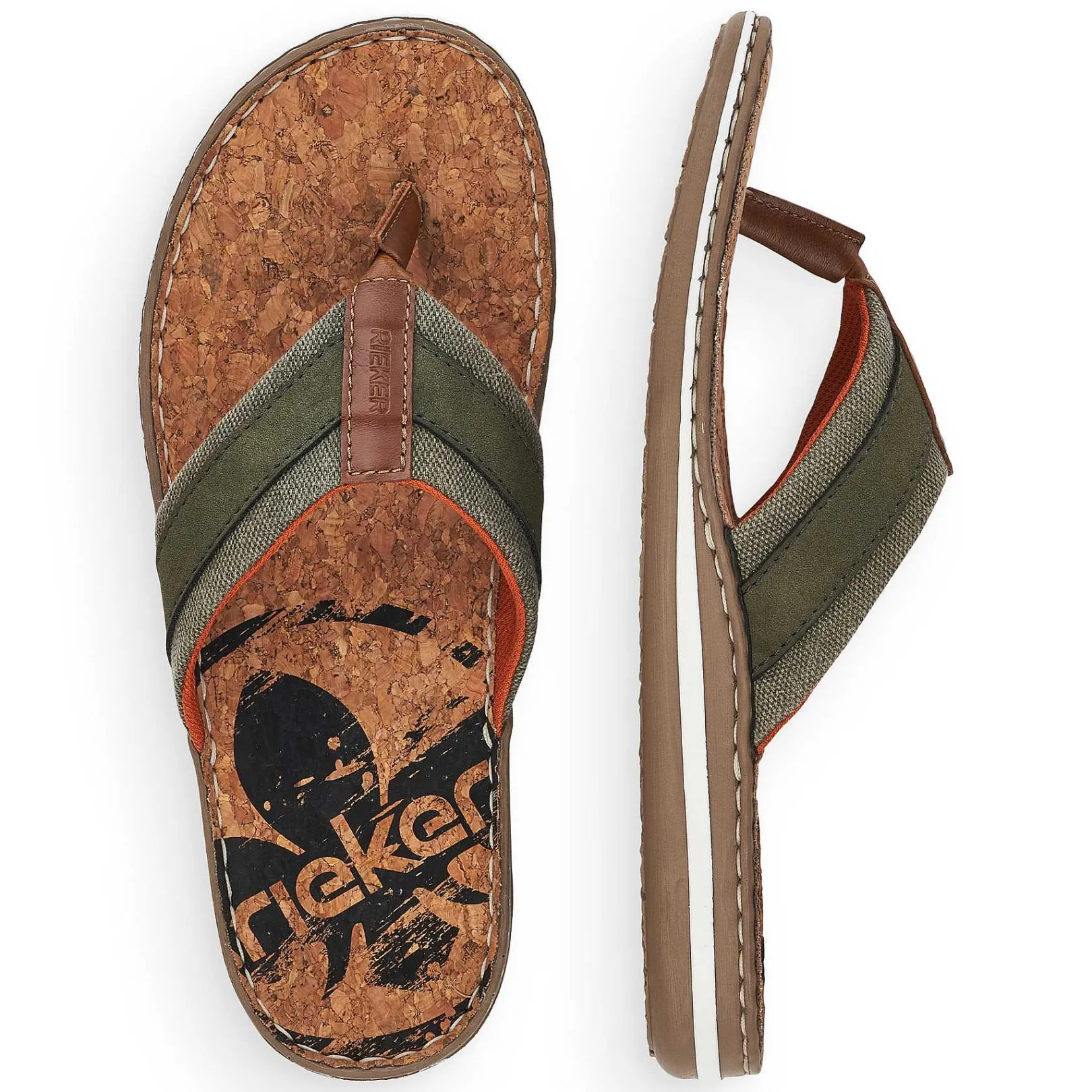 Outlet Men'S Toe Separator Olive Green Men'S Mules & Slippers