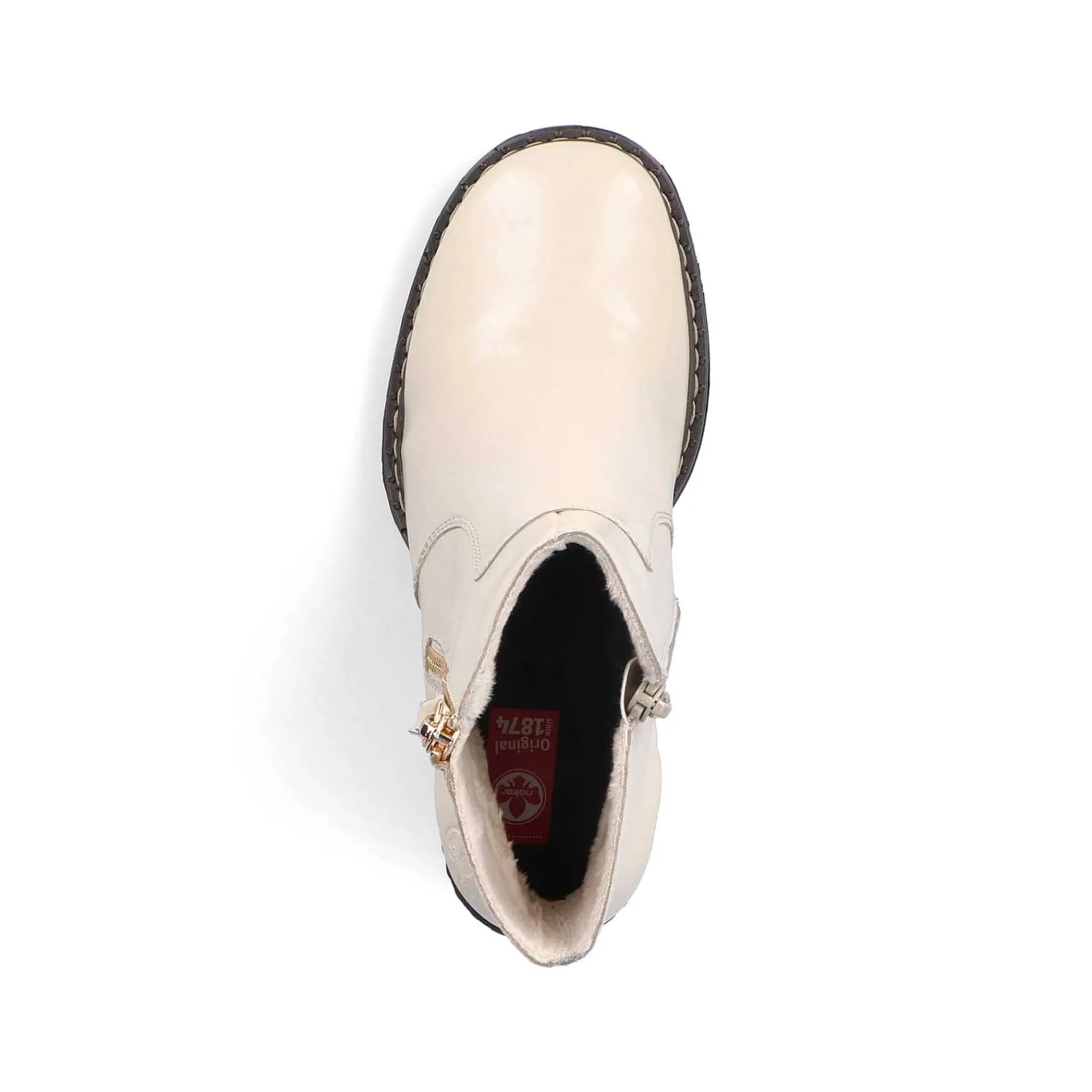 Women'S Ankle Boots Vanilla Beige-Black Ladies Ankle Boots & Boots