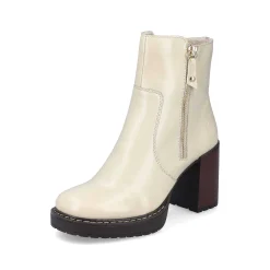 Women'S Ankle Boots Vanilla Beige-Black Ladies Ankle Boots & Boots