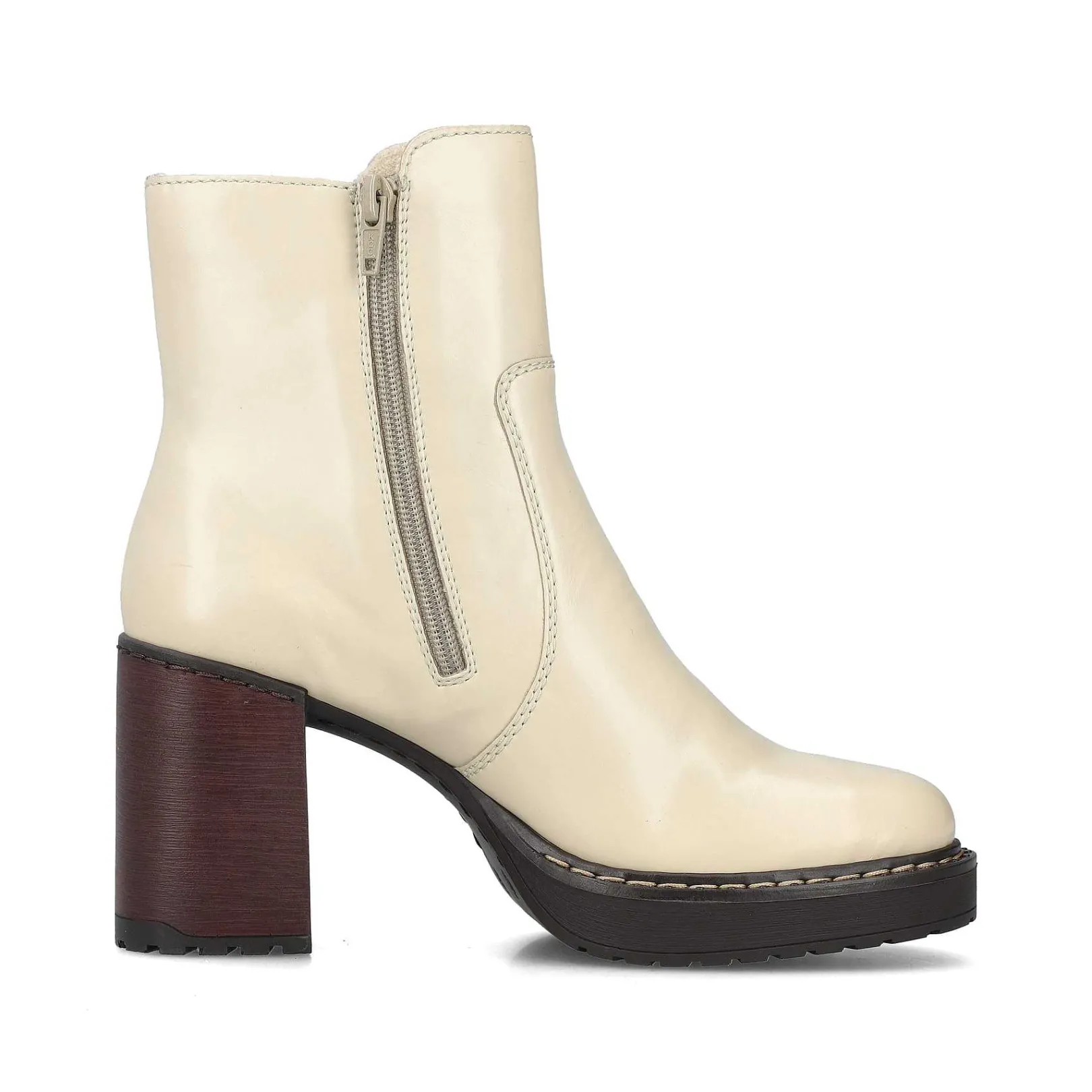 Women'S Ankle Boots Vanilla Beige-Black Ladies Ankle Boots & Boots