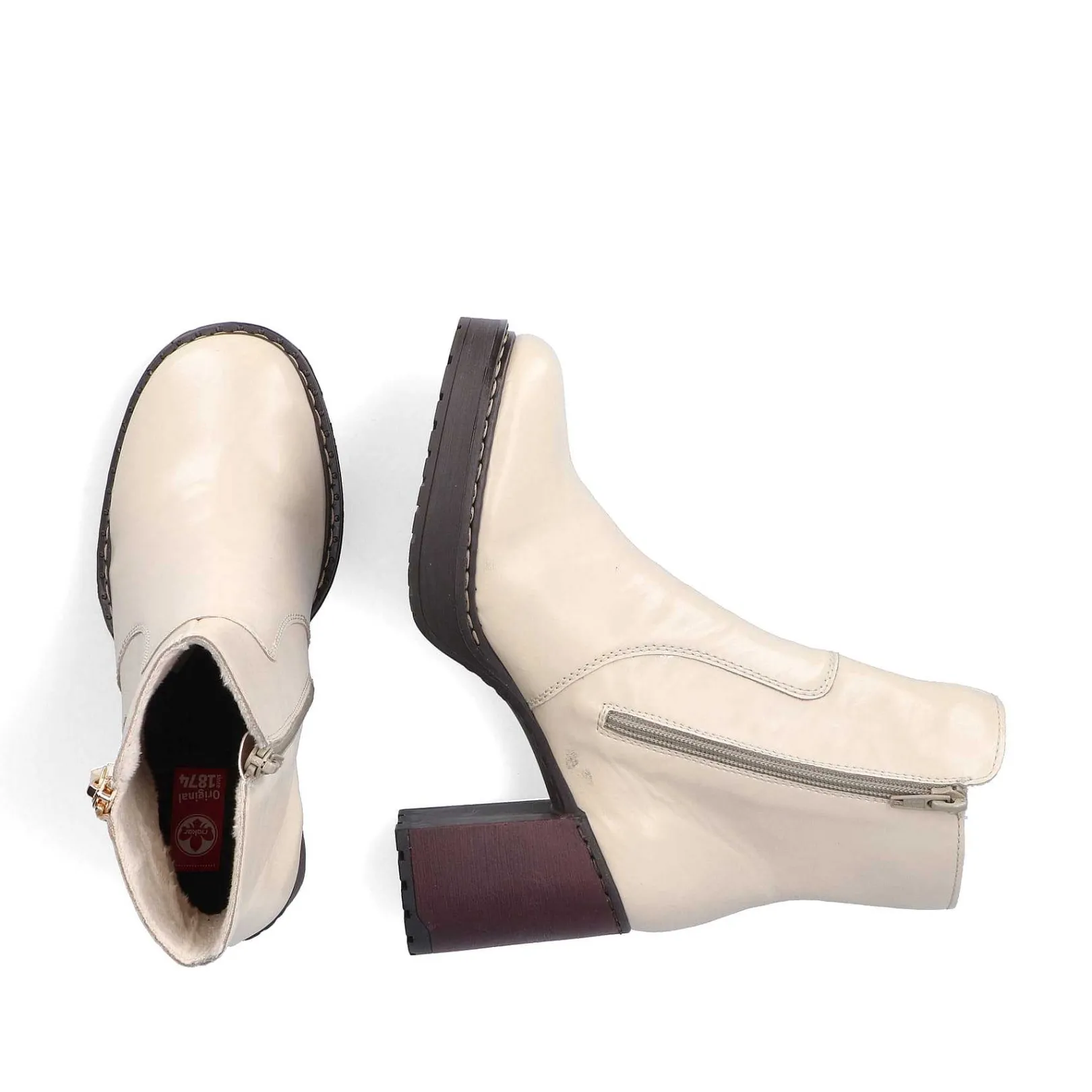 Women'S Ankle Boots Vanilla Beige-Black Ladies Ankle Boots & Boots