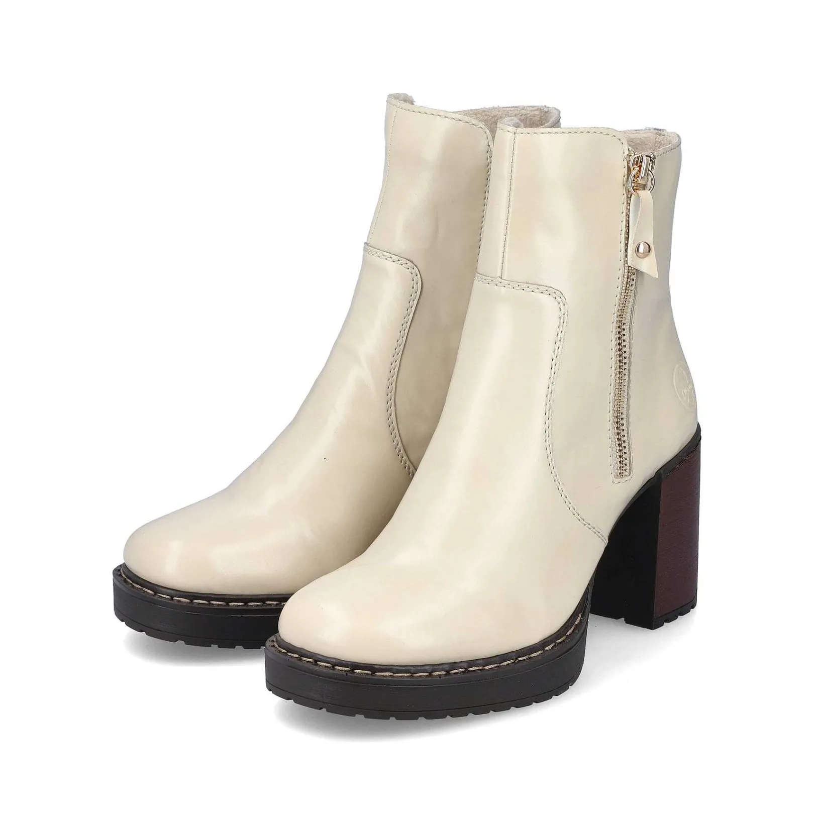 Women'S Ankle Boots Vanilla Beige-Black Ladies Ankle Boots & Boots