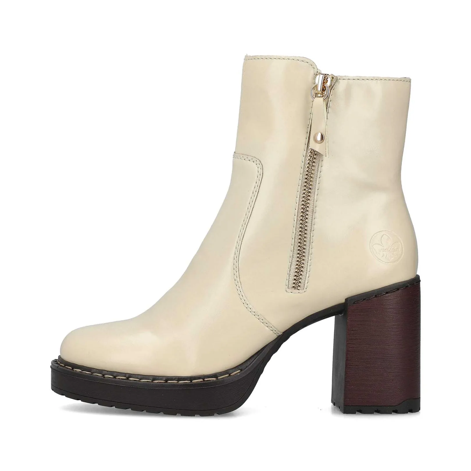 Women'S Ankle Boots Vanilla Beige-Black Ladies Ankle Boots & Boots