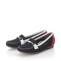 Online Women'S Ballerinas Ocean Blue-Fire Red Ladies Low Shoes & Slippers