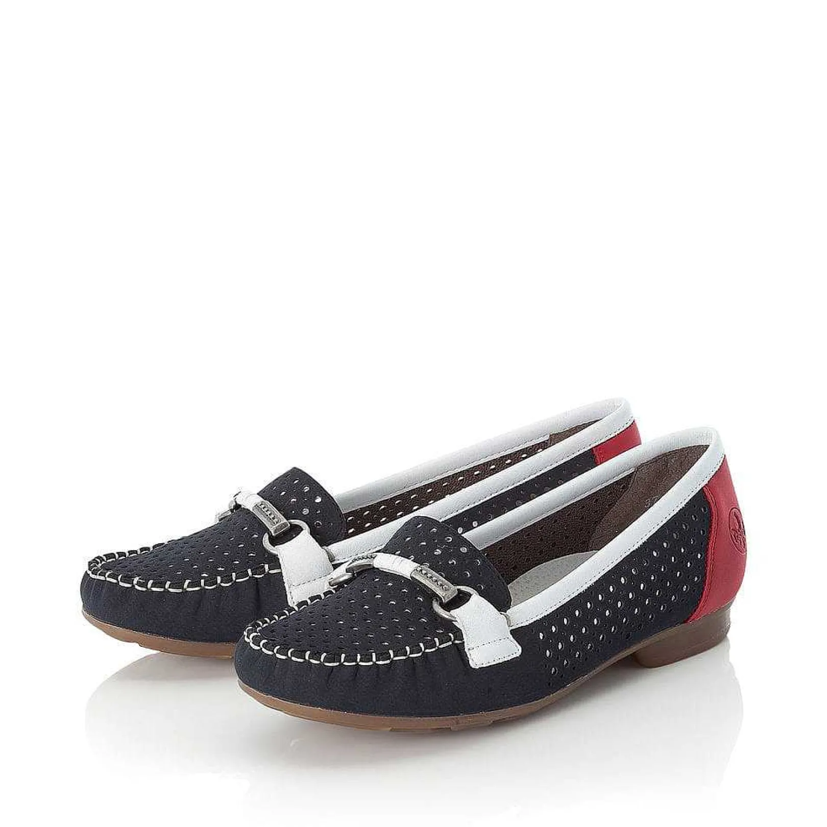 Online Women'S Ballerinas Ocean Blue-Fire Red Ladies Low Shoes & Slippers