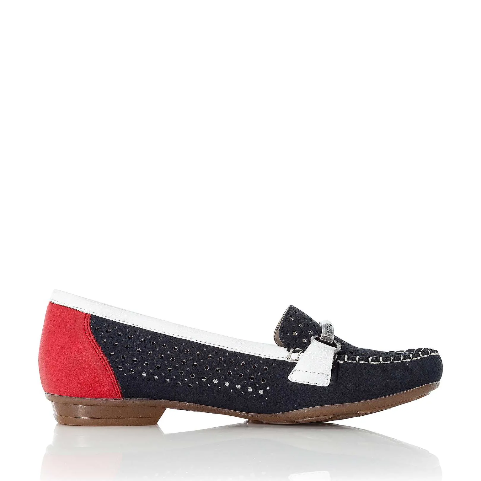 Online Women'S Ballerinas Ocean Blue-Fire Red Ladies Low Shoes & Slippers