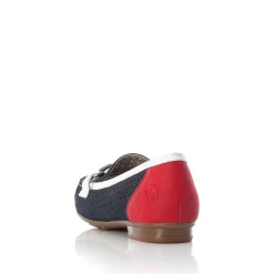 Online Women'S Ballerinas Ocean Blue-Fire Red Ladies Low Shoes & Slippers