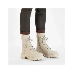 Hot Women'S Biker Boots Champagne Ladies Ankle Boots & Boots