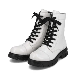 Sale Women'S Biker Boots Pure White Ladies Ankle Boots & Boots