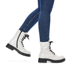 Sale Women'S Biker Boots Pure White Ladies Ankle Boots & Boots