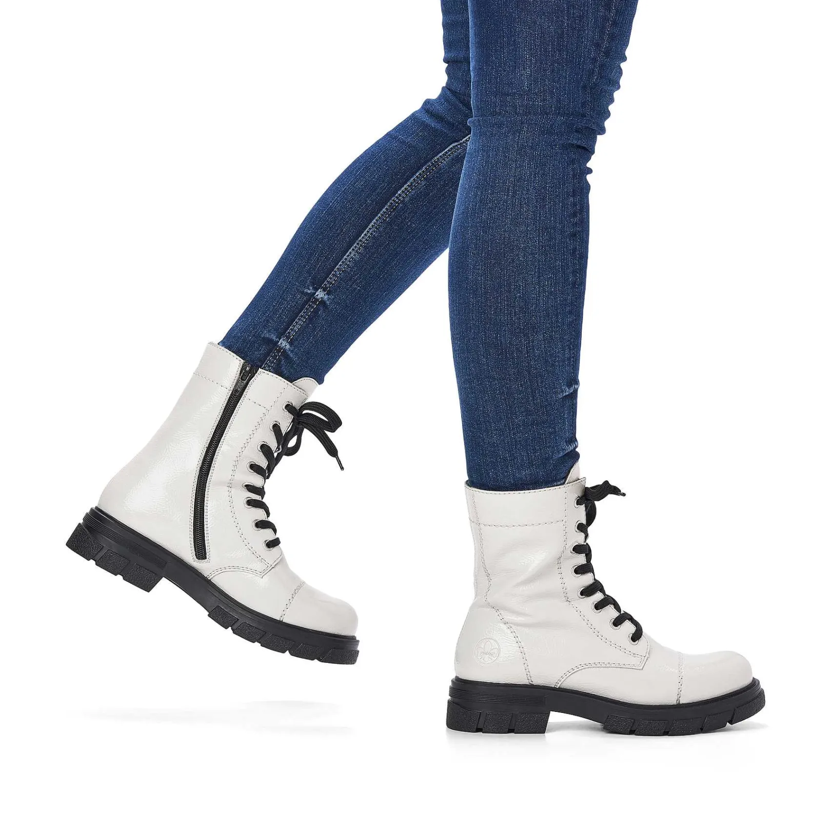 Sale Women'S Biker Boots Pure White Ladies Ankle Boots & Boots
