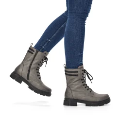 Outlet Women'S Biker Boots Granite Gray Ladies Ankle Boots & Boots