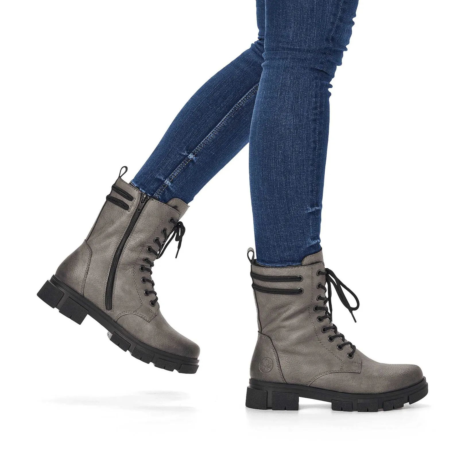 Outlet Women'S Biker Boots Granite Gray Ladies Ankle Boots & Boots